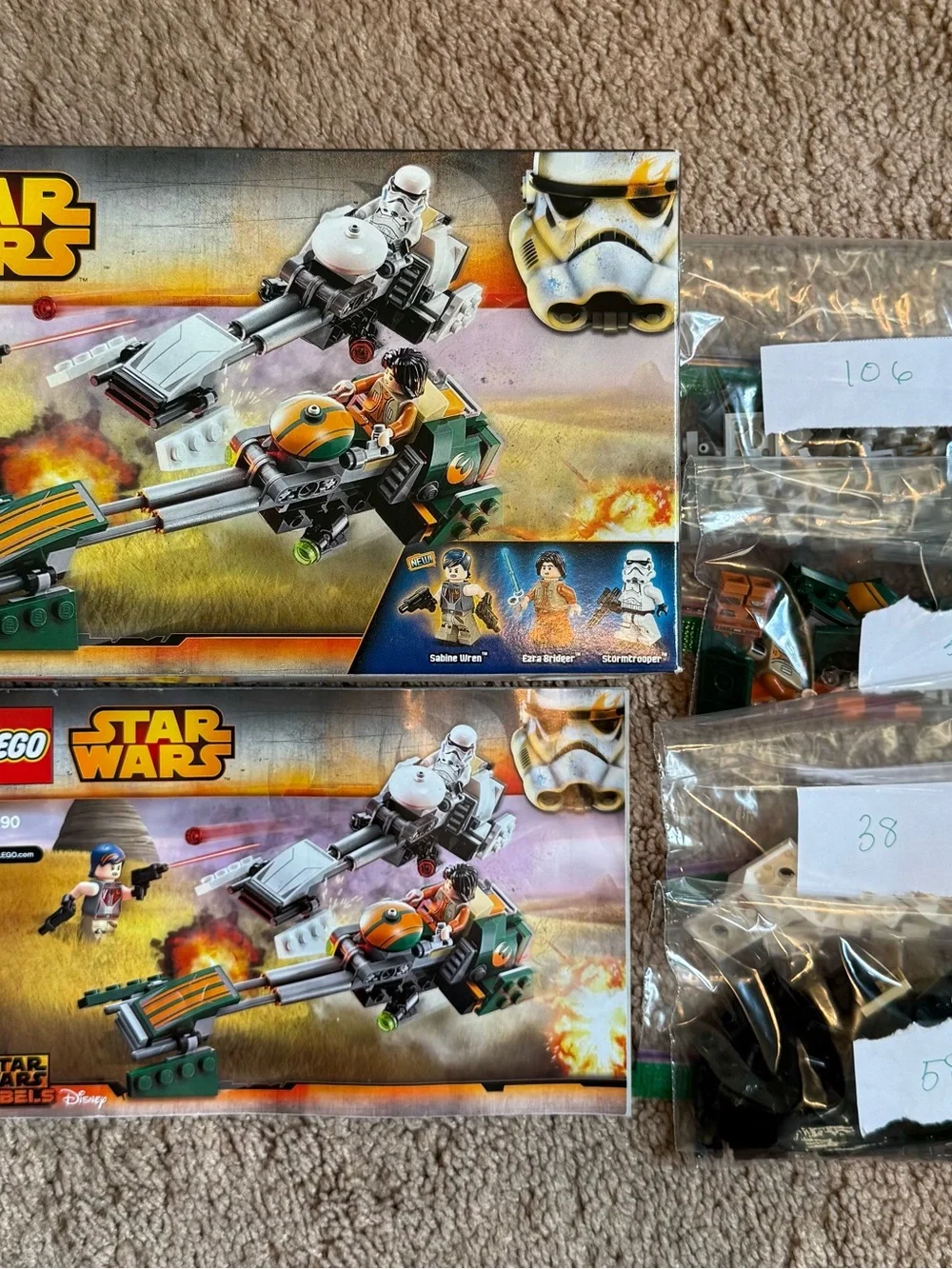 Lego Star Wars Ezra’s Speeder Bike 75090 Complete Set 2015